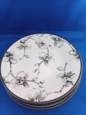 Michael Aram Black Orchid porcelain salad plates set of 4 made in Portugal